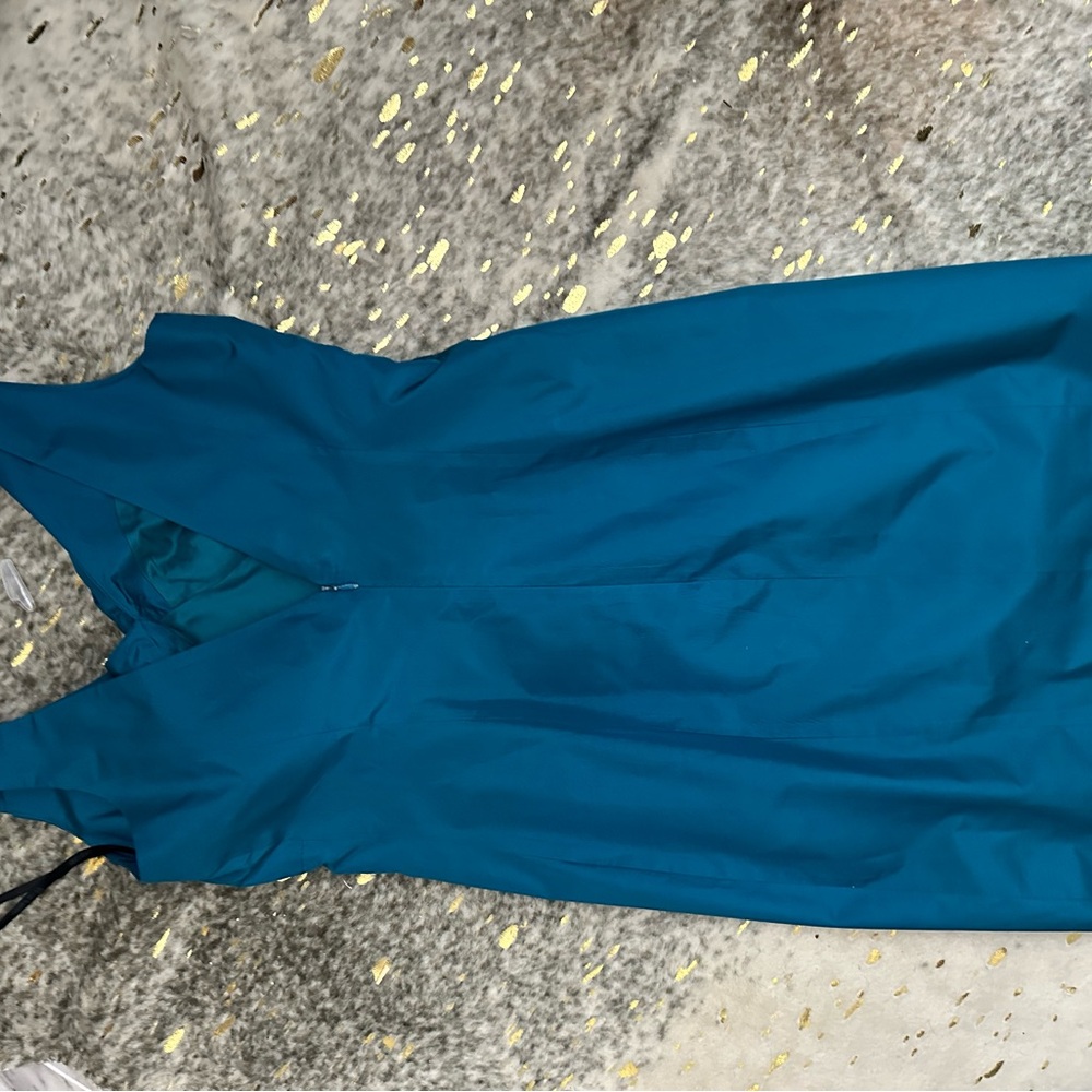 Laundry by: Shelli Segal Teal 100% Diponi Silk Bow Dress - Picture 2 of 3